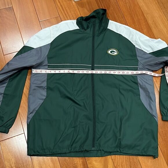 Green Bay Packers Mens Jacket Reebok NFL Football Zip-Up Windbreaker Size XL - Picture 8 of 9